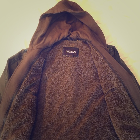 guess brown coat
